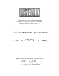 Patch Control Mechanism for Large Scale Software
