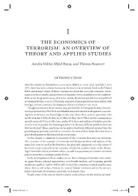 The Economics of Terrorism: an Overview of Theory and Applied Studies