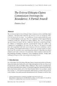 The Eritrea/Ethiopia Claims Commission Oversteps Its Boundaries: a Partial Award?