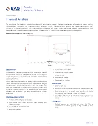 Thermal Analysis