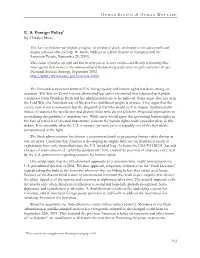 U. S. Foreign Policy1 by Charles Hess