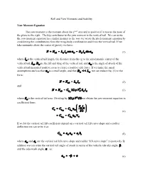 Yaw and Roll Moment Equations and Estimation