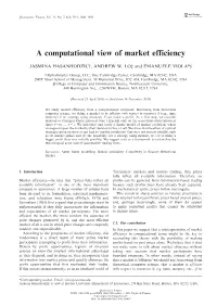 A Computational View of Market Efficiency
