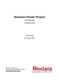 Biomass Power Project Invertebrates Scoping Level