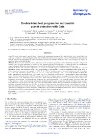Double-Blind Test Program for Astrometric Planet Detection with Gaia