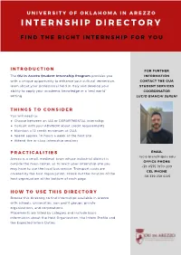 Internship Directory
