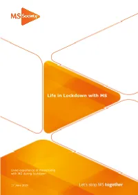 Life in Lockdown with MS, MS Society, June 2020