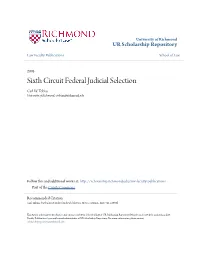 Sixth Circuit Federal Judicial Selection Carl W