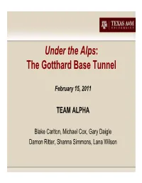 Under the Alps: the Gotthard Base Tunnel