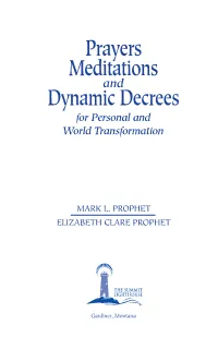 Prayers Meditations and Dynamic Decrees for Personal and World