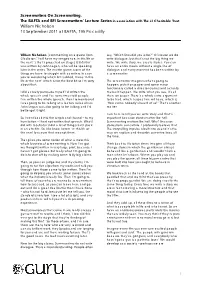 Screenwriters' Lecture