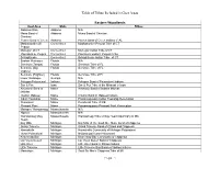 Table of Tribes Included in Cost Areas