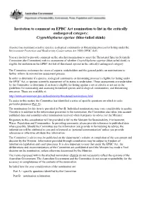 Threatened Species Nomination Form