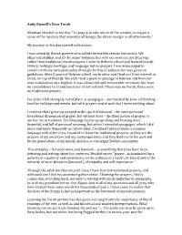 Andy Russell's Dvar Torah Abraham Heschel Wrote That