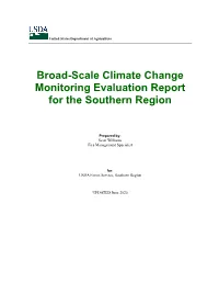 Broad-Scale Climate Change Monitoring Evaluation Report for the Southern Region