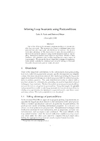 Inferring Loop Invariants Using Postconditions