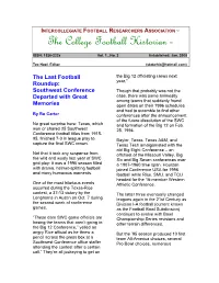 Intercollegiate Football Researchers Association ™