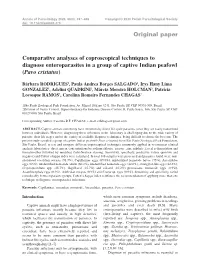Original Paper Comparative Analyses of Coproscopical Techniques To