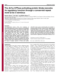 The Arf1p Gtpase-Activating Protein Glo3p Executes Its Regulatory Function Through a Conserved Repeat Motif at Its C-Terminus