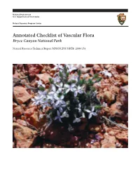 Annotated Checklist of Vascular Flora, Bryce