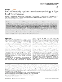 Batf2 Differentially Regulates Tissue Immunopathology in Type 1 and Type 2 Diseases