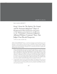 Essay:1 from the “No Spittin', No Cussin' and No Summary Judgment