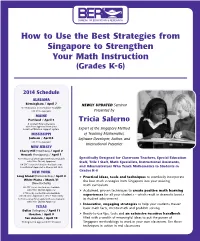 How to Use the Best Strategies from Singapore to Strengthen Your Math Instruction (Grades K‑6)