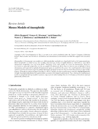 Review Article Mouse Models of Aneuploidy