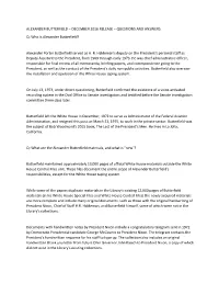 Who Is Alexander Butterfield?