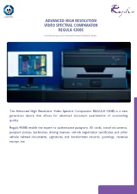 Advanced High Resolution Video Spectral Comparator Regula 4308S