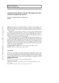 Arxiv:1609.04886V1 [Cs.SE] 16 Sep 2016 William Nichols, Forrest Shull Software Engineering Institute , Carnegie Mellon University, USA