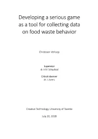 Developing a Serious Game As a Tool for Collecting Data on Food Waste Behavior