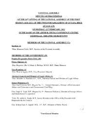 National Assembly Minutes Of