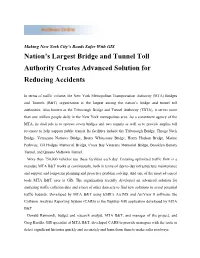 Nation's Largest Bridge and Tunnel Toll Authority Creates Advanced