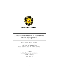 The NP-Completeness of Some Lesser Known Logic Puzzles