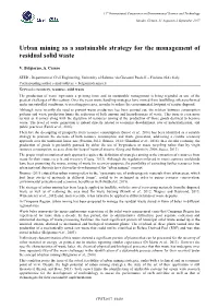 Urban Mining As a Sustainable Strategy for the Management of Residual Solid Waste