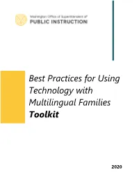 Best Practices for Using Technology with Multilingual Families Toolkit