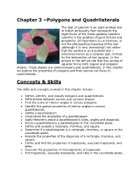 Chapter 3 –Polygons and Quadrilaterals Concepts & Skills