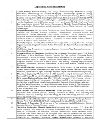 Department Wise Specialization