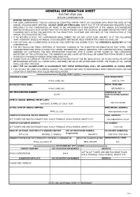 General Information Sheet for the Year 2020 Stock Corporation General Instructions: 1