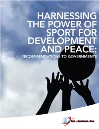 Harnessing the Power of Sport for Development and Peace: Recommendations to Governments