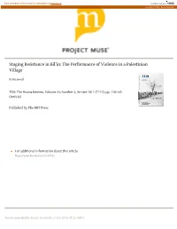 Staging Resistance in Bil'in: the Performance of Violence in A
