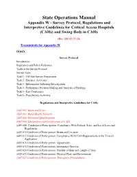 Appendix W - Survey Protocol, Regulations and Interpretive Guidelines for Critical Access Hospitals (Cahs) and Swing-Beds in Cahs