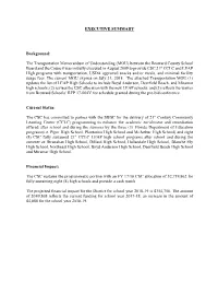 EXECUTIVE SUMMARY Background: the Transportation Memorandum of Understanding (MOU) Between the Broward County School Board