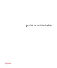 Java CAPS 6.3 Installation CLI
