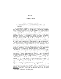 LOGIC I 1. the Completeness Theorem 1.1. on Consequences