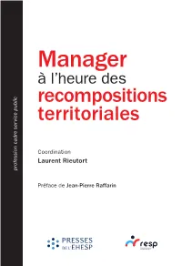 Manager À L’Heure Des Recompositions Coordination Territoriales Laurent Rieutort