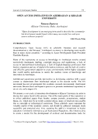 Open Access Initiatives in Azerbaijan @ Khazar University
