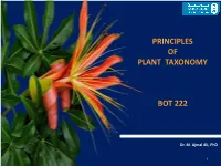 Principles of Plant Taxonomy Bot
