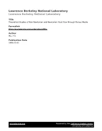 Theoretical Studies of Non-Newtonian and Newtonian Fluid Flow Through Porous Media
